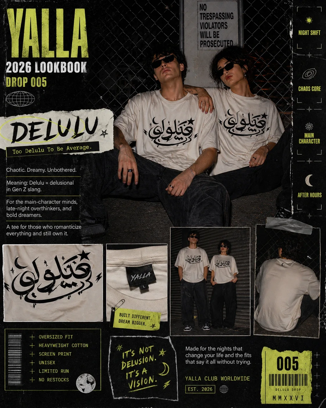Delulu Retro Arabic Graphic Tee | Forever Collection lookbook