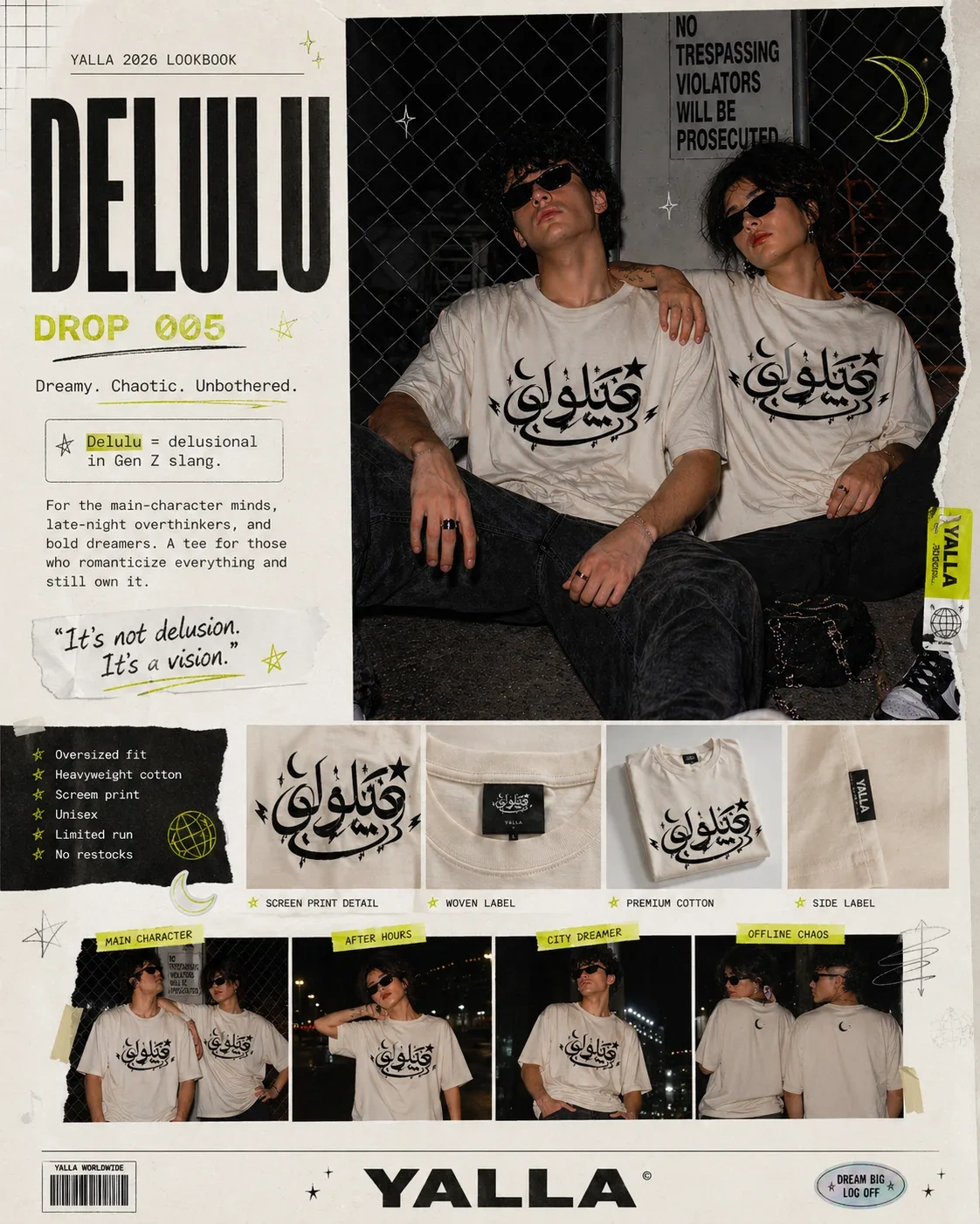 Delulu Retro Arabic Graphic Tee | Forever Collection
