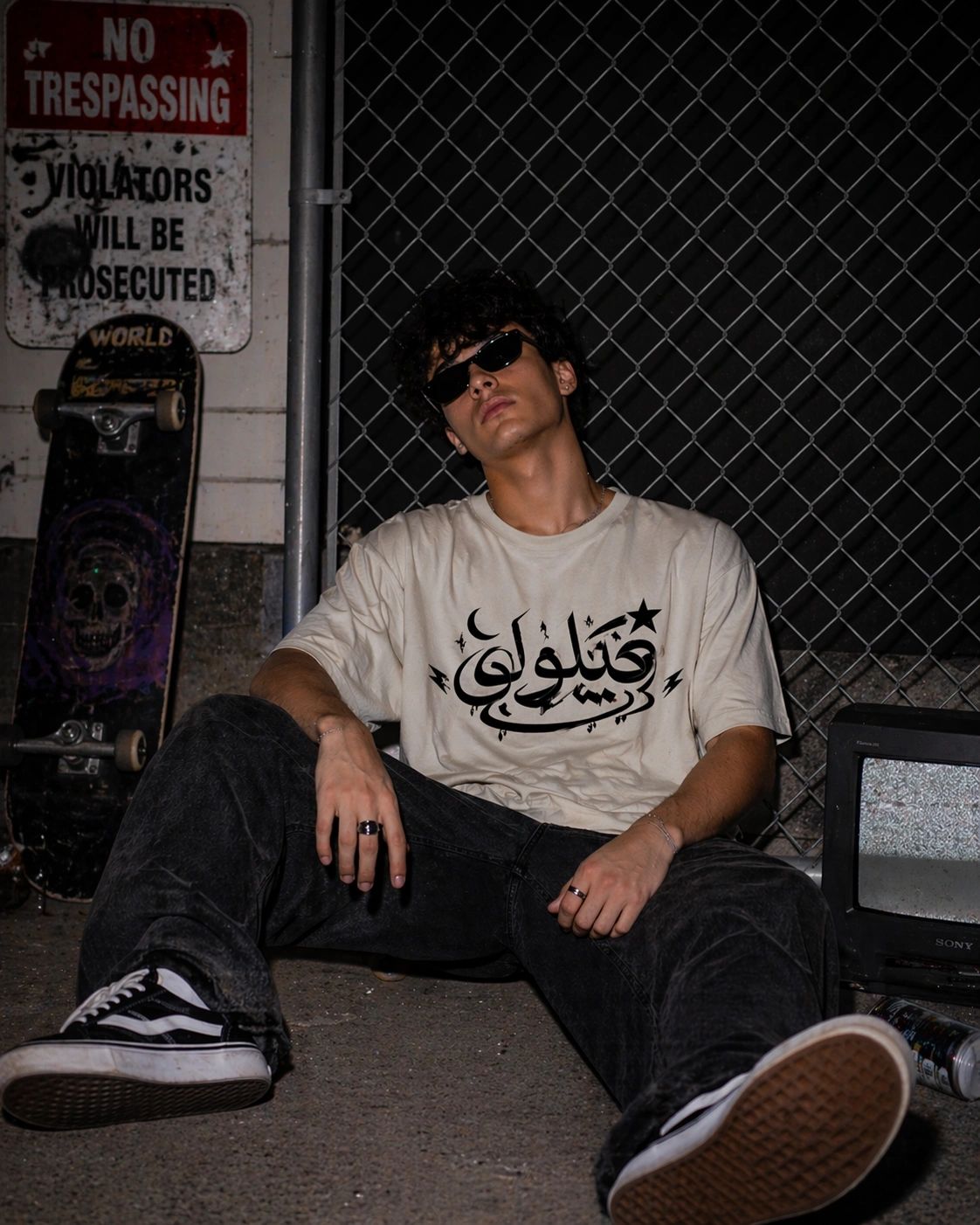 Delulu Retro Arabic Graphic Tee from the Forever Collection, a vintage-style streetwear t-shirt.